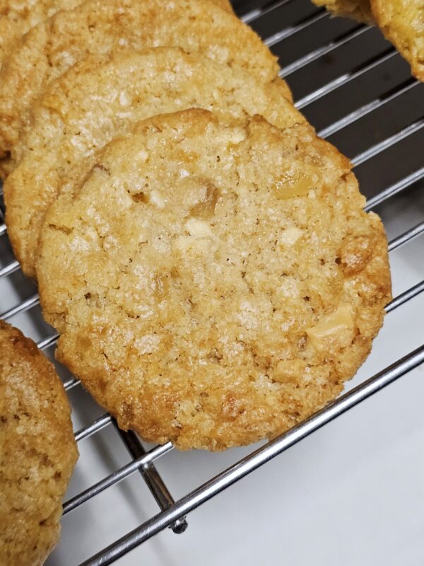 Bolachas de gengibre e chocolate branco fermentação natural