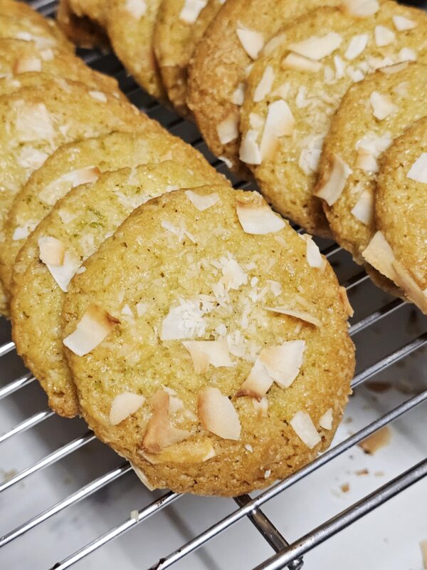 Bolachas coco e lima fermentação natural